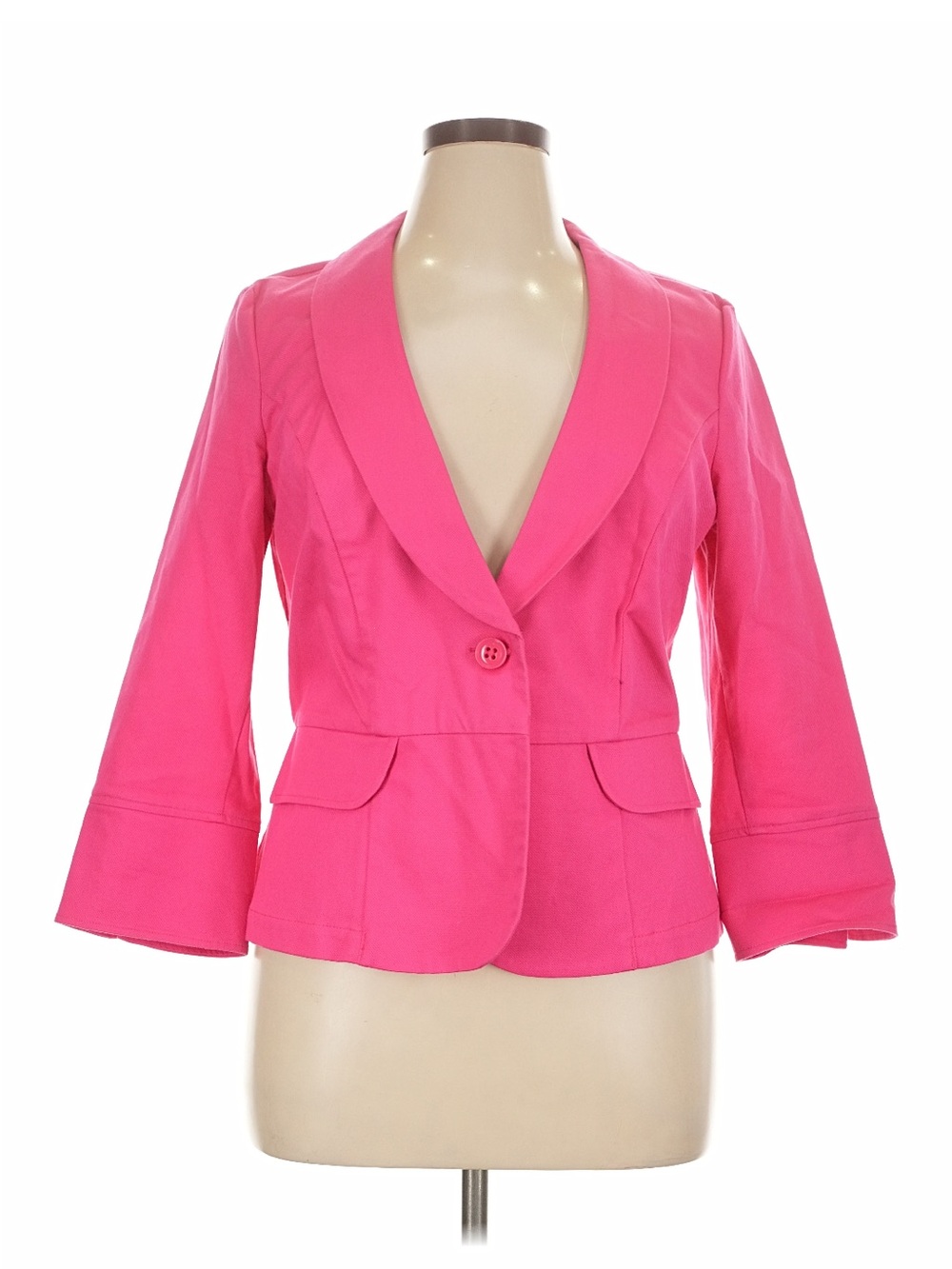CAbi Hot Pink Single-Button Tailored Blazer
